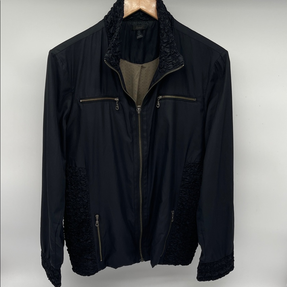 Soma Black Lightweight Jacket With Ruched Details Size Large